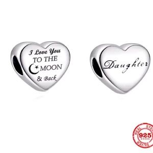 925 sterling Daughter/I love you to the moon and back charm